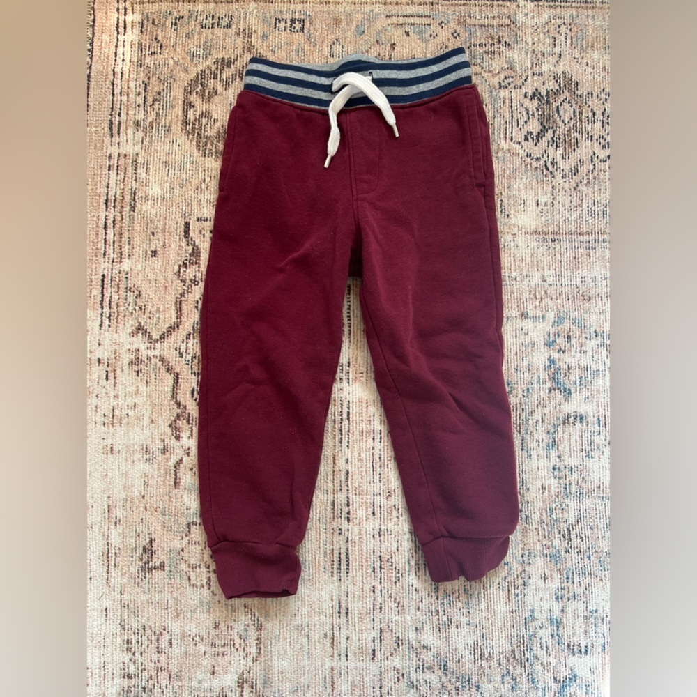 Old Navy Burgundy Kids Joggers with Striped Waistband